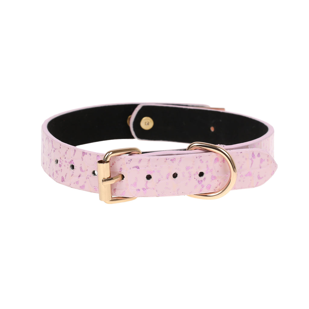 Pink Faux Snakeskin Clasp Collar by Fetish Pleasure Play