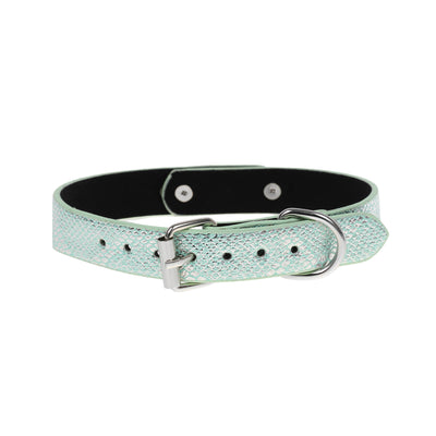 Blue Faux Snakeskin Clasp Collar by Fetish Pleasure Play