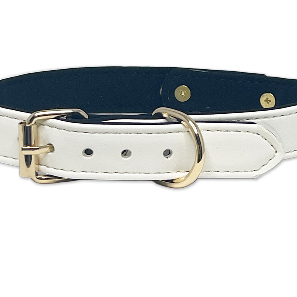 White Vegan Leather Clasp Collar by Fetish Pleasure Play