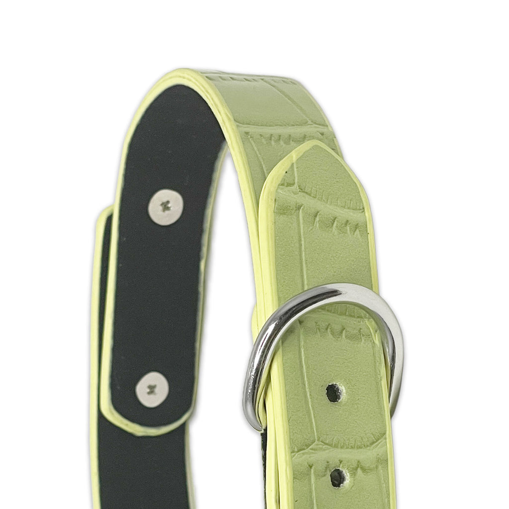 Green Faux Alligator Skin Clasp Collar by Fetish Pleasure Play