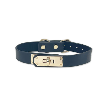Black Twist Turn Lock Clasp Collar by Fetish Pleasure Play