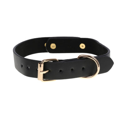 Black Twist Turn Lock Clasp Collar by Fetish Pleasure Play