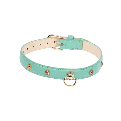 Aqua Bejeweled Collar by Fetish Pleasure Play