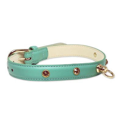 Aqua Bejeweled Collar by Fetish Pleasure Play