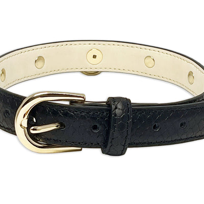 Bejeweled Black Snakeskin Collar by Fetish Pleasure Play