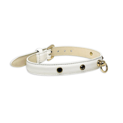 White Bejeweled Collar by Fetish Pleasure Play