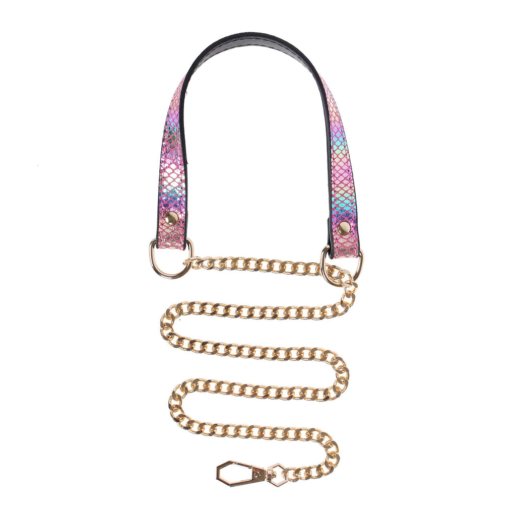 Pink Faux Snakeskin Martingale Day Collar by Fetish Pleasure Play