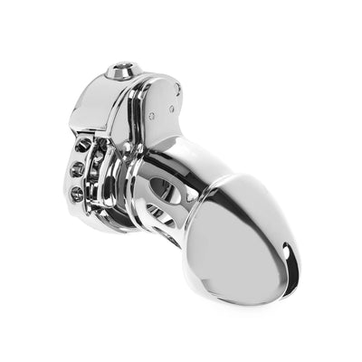 Silver Knight Adjustable Ring Metal Chastity Cage Cock Cage 2.95