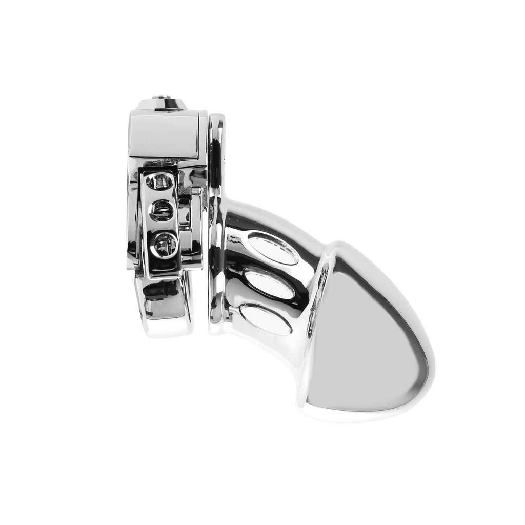 Silver Knight Adjustable Ring Metal Chastity Cage Cock Cage 2.95