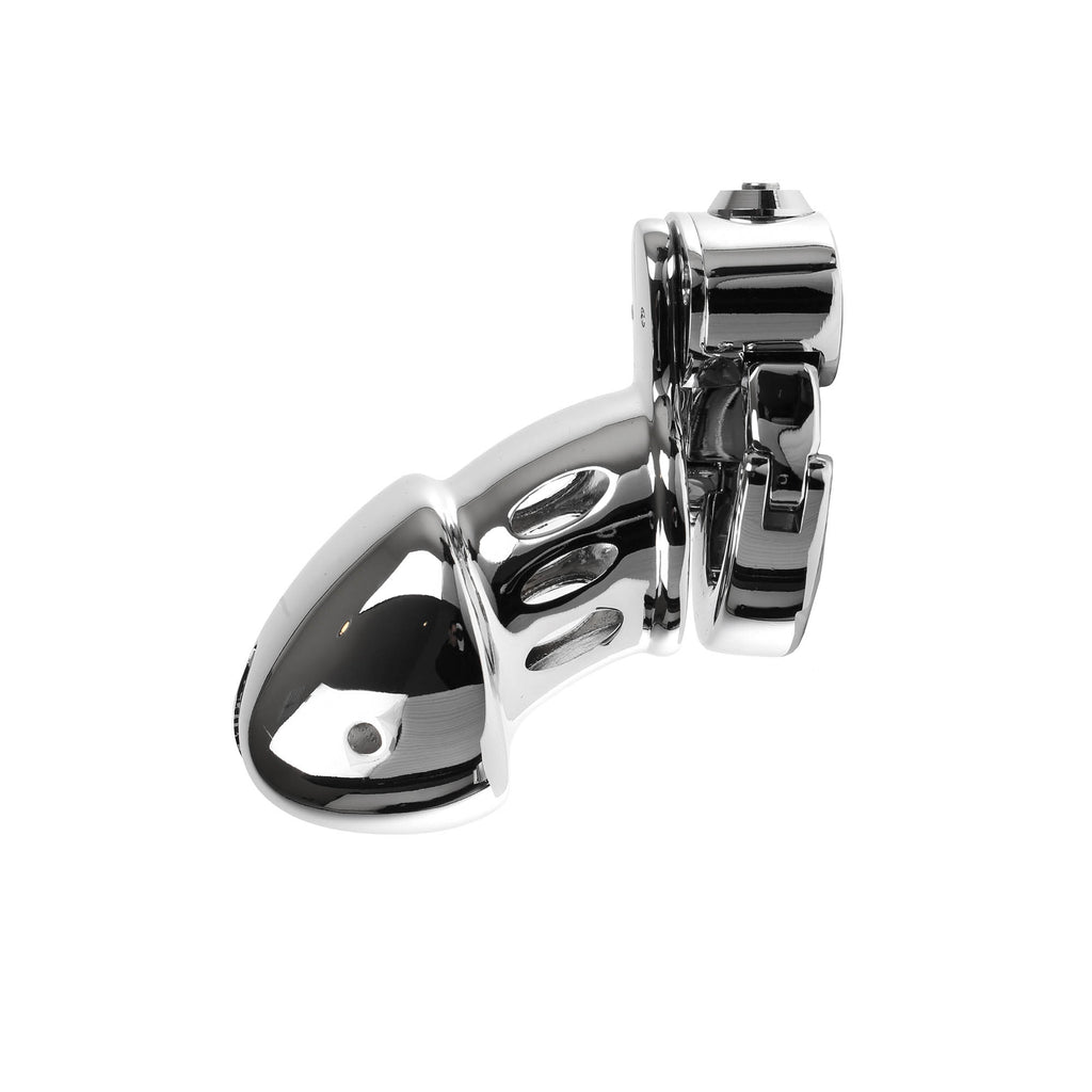 Silver Knight Adjustable Ring Metal Chastity Cage Cock Cage 2.95