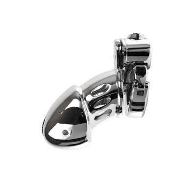 Silver Knight Adjustable Ring Metal Chastity Cage Cock Cage 2.95