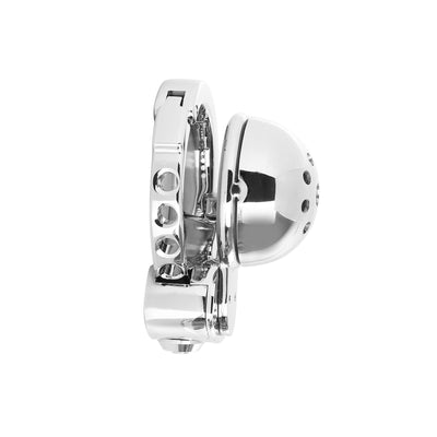 Silver Helmet Adjustable Flat Pack Chastity Cage by Metal Pleasure Play