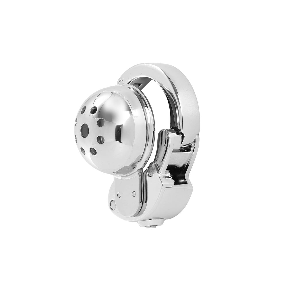 Silver Helmet Adjustable Flat Pack Chastity Cage by Metal Pleasure Play