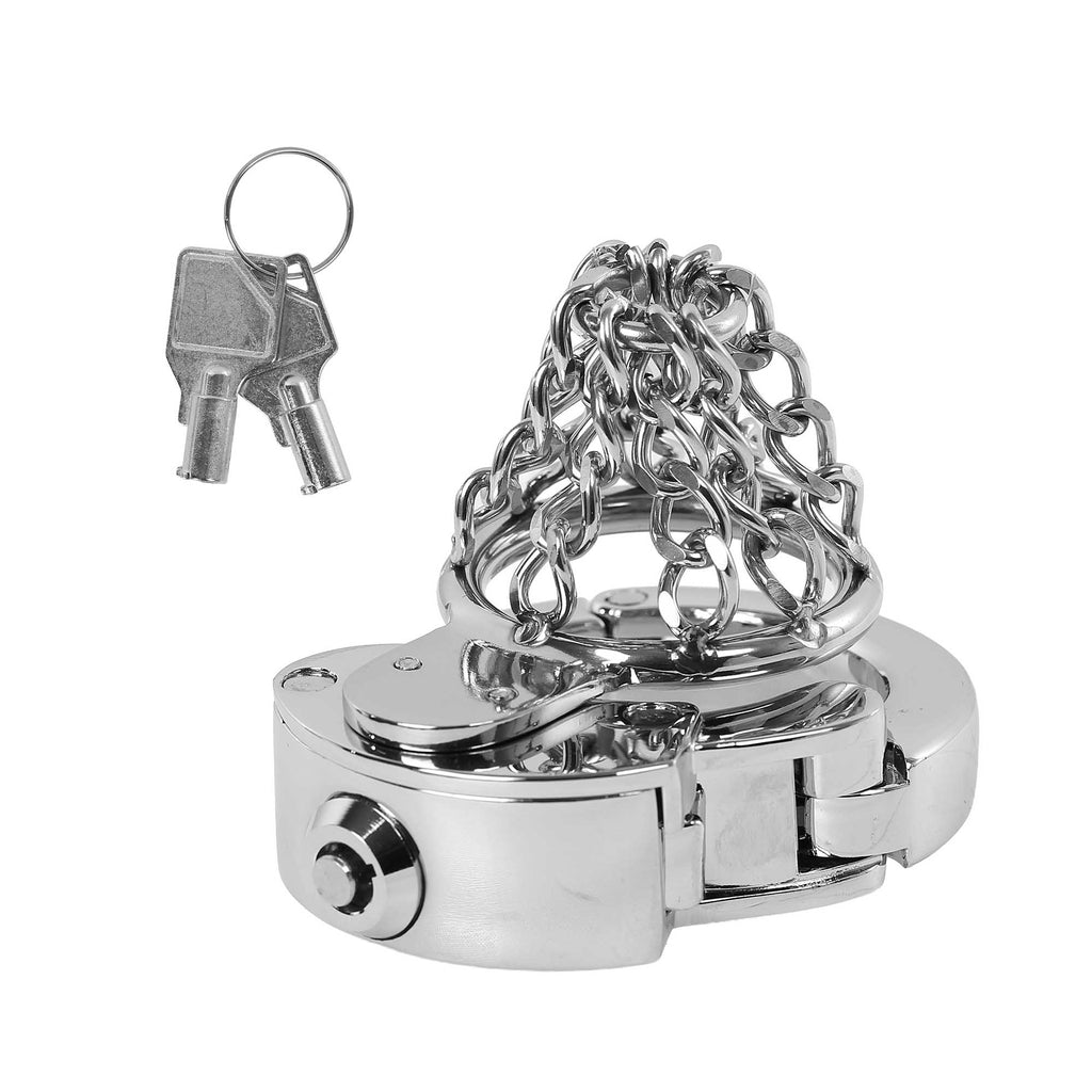 Chained Adjustable Ring Metal Cock Cage by Metal Pleasure Play