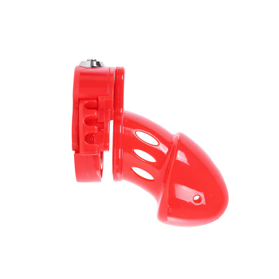 Red ABS Plastic Adjustable Ring Cock Cage Chastity Cage by Metal Pleasure Play