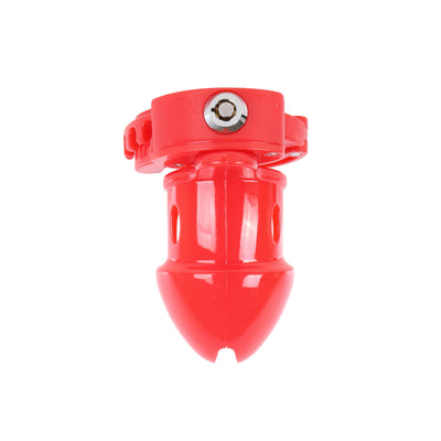 Red ABS Plastic Adjustable Ring Cock Cage Chastity Cage by Metal Pleasure Play