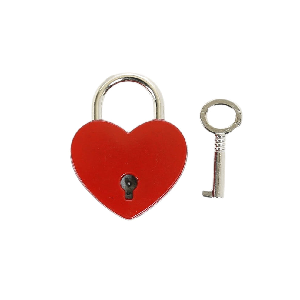 Red Heart Lock Pendant with Key by LoveLinks