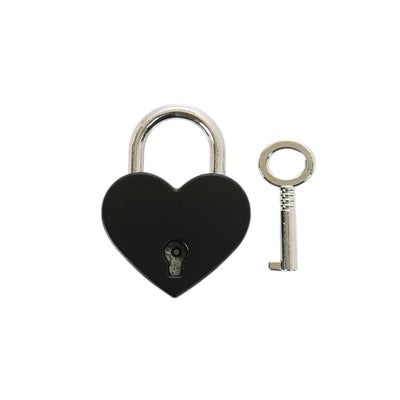 Black Heart Lock Pendant with Key by LoveLinks