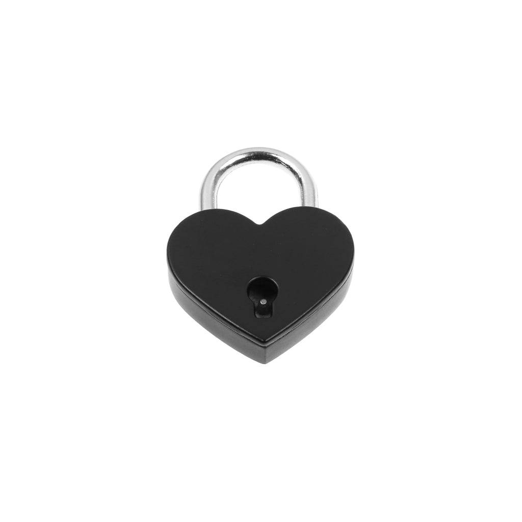 Black Heart Lock Pendant with Key by LoveLinks