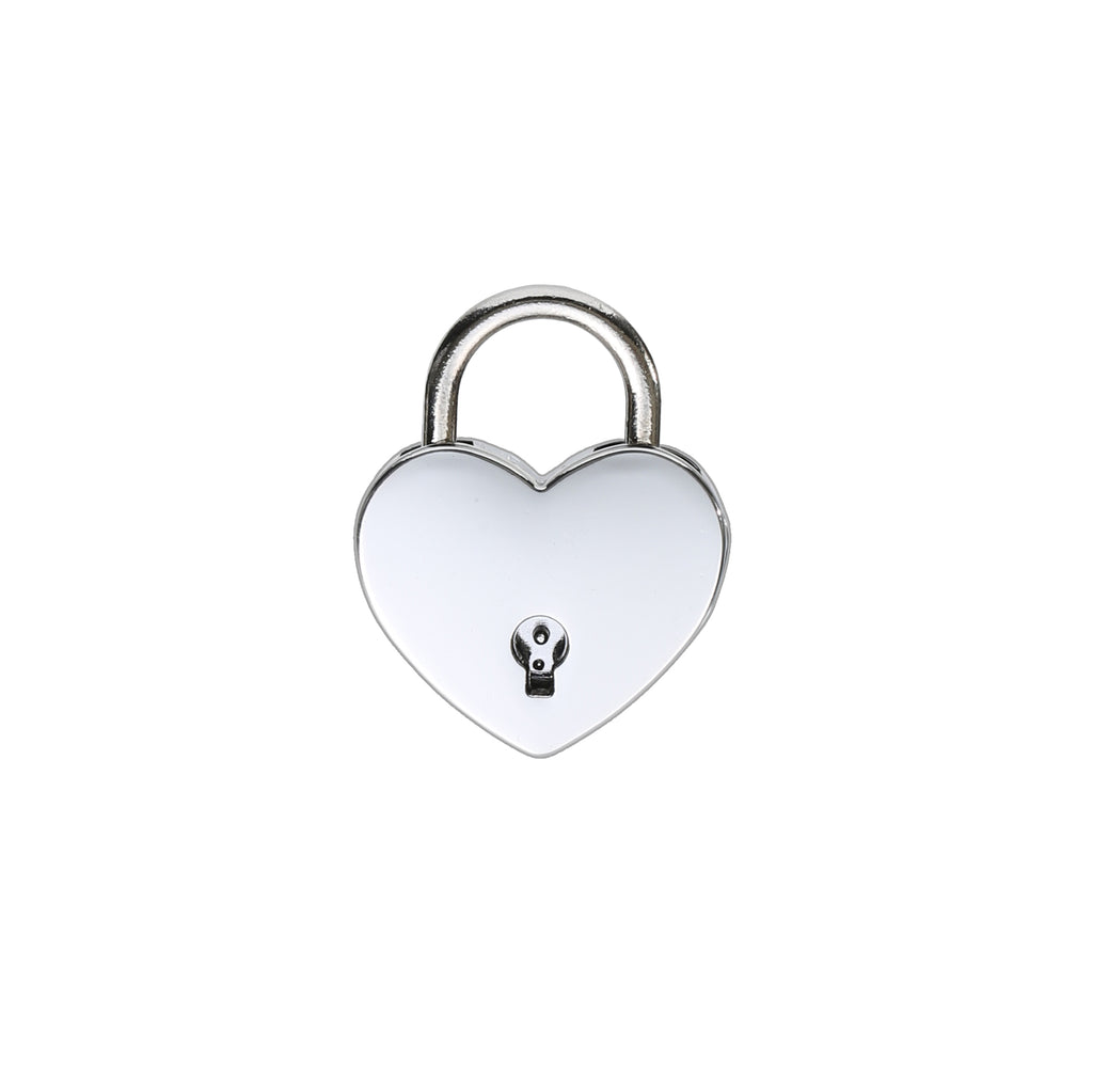 Silver Heart Lock Pendant with Key by LoveLinks