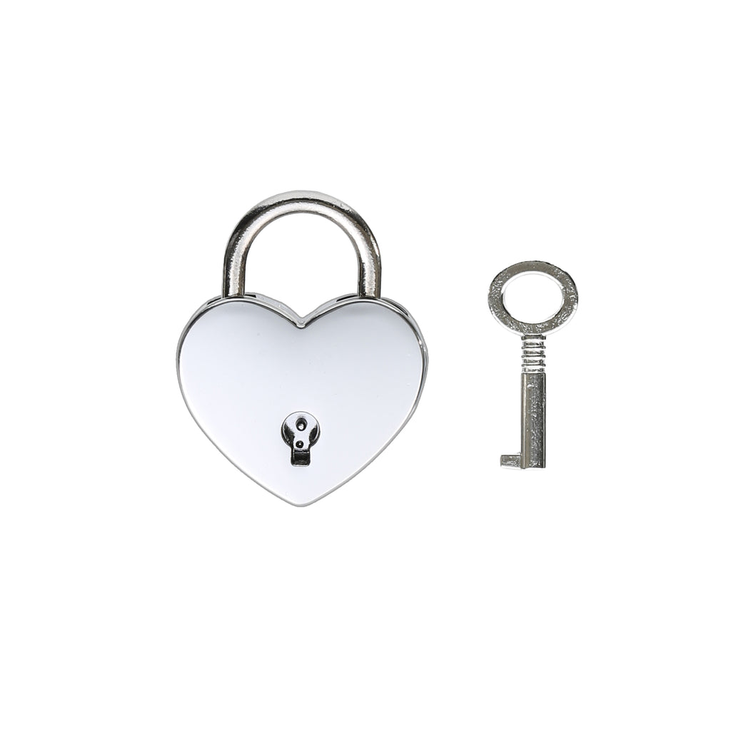 Silver Heart Lock Pendant with Key by LoveLinks