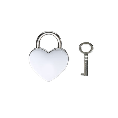 Silver Heart Lock Pendant with Key by LoveLinks