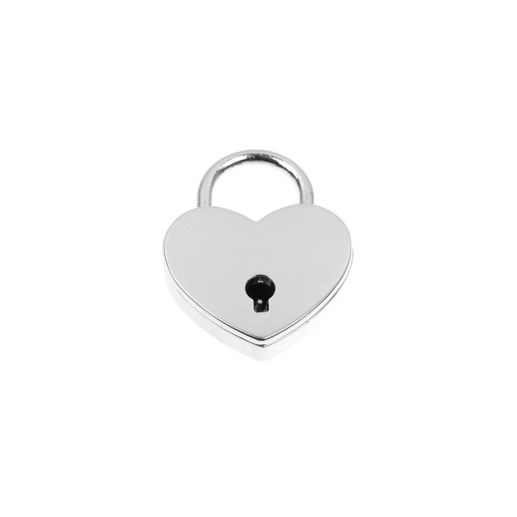 Silver Heart Lock Pendant with Key by LoveLinks