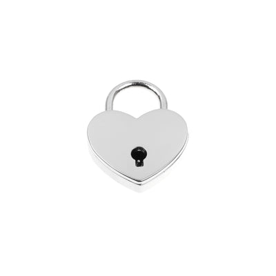 Crystal Silver Heart Lock Pendant with Key by LoveLinks
