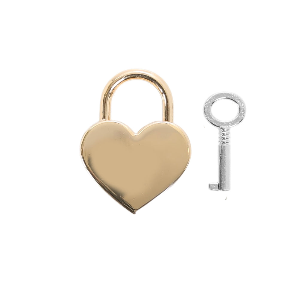 Crystal Gold Heart Lock Pendant with Key by LoveLinks