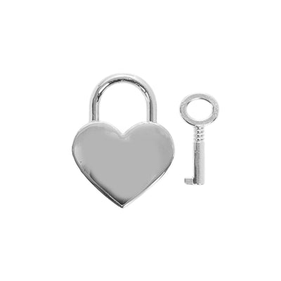 Crystal Silver Heart Lock Pendant with Key by LoveLinks