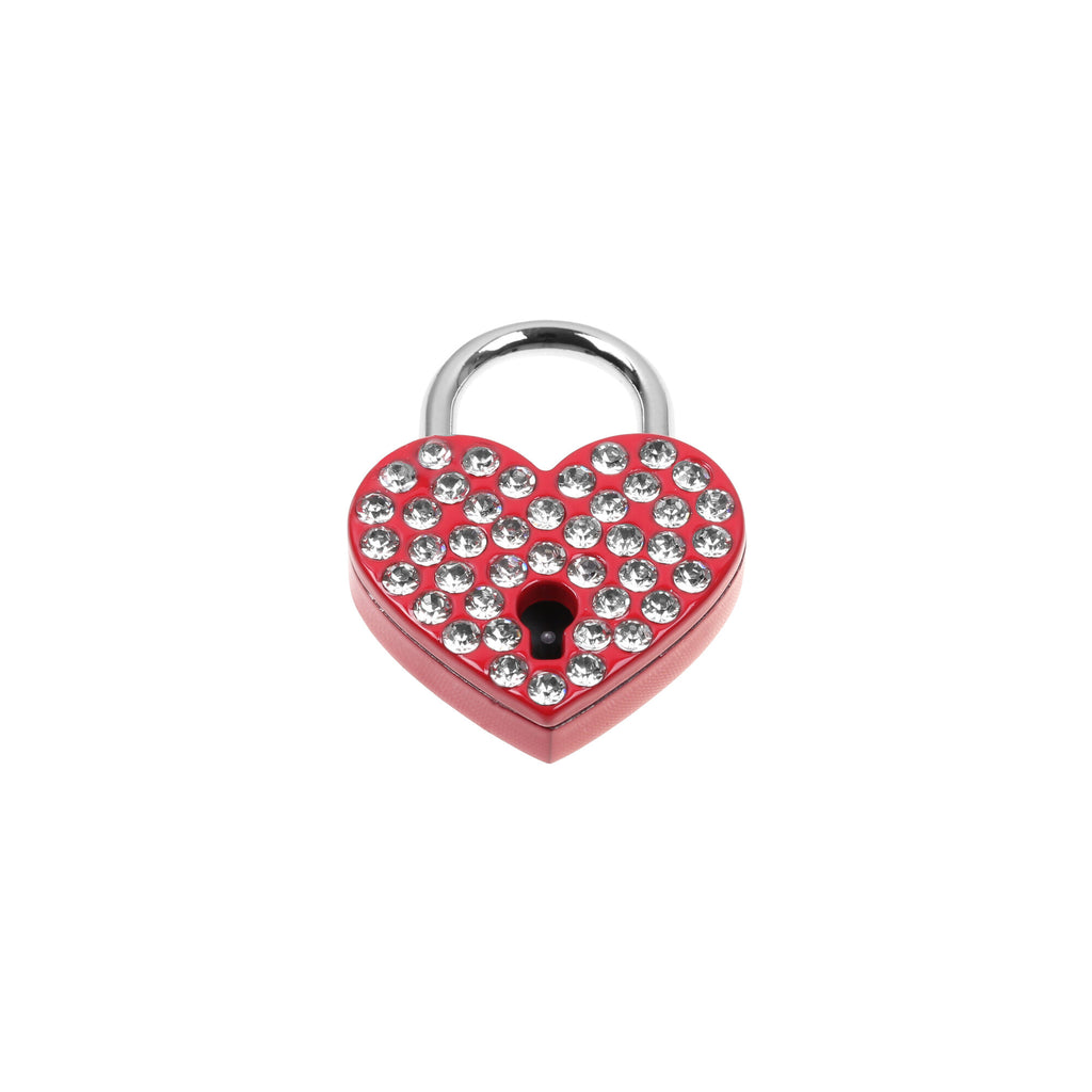 Crystal Red Heart Lock Pendant with Key by LoveLinks