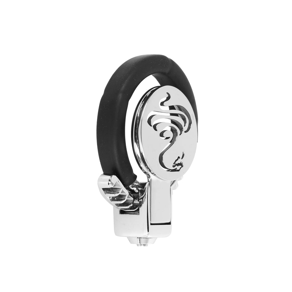 Cobra Flat Chastity Cage with Handcuff-Style Locking Ring by Metal Pleasure Play