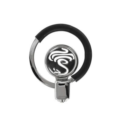 Cobra Flat Chastity Cage with Handcuff-Style Locking Ring by Metal Pleasure Play