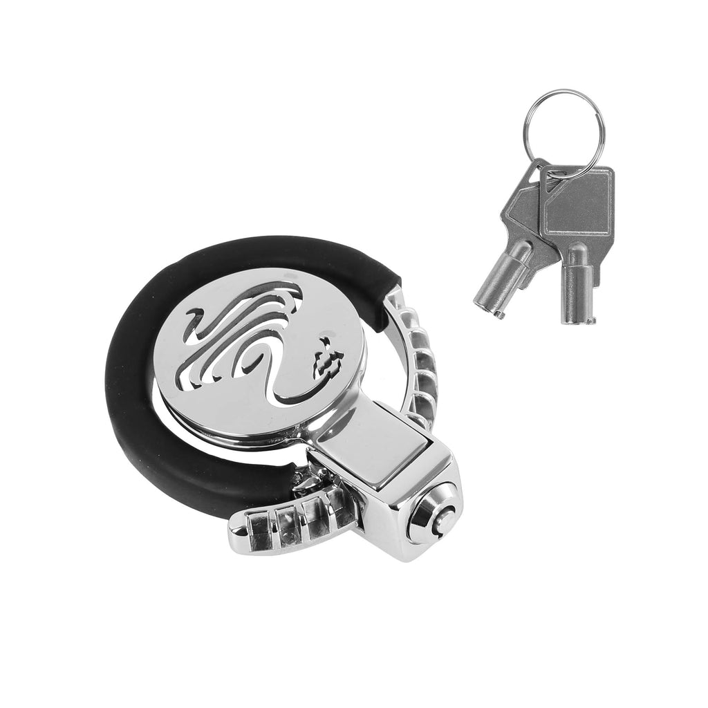 Cobra Flat Chastity Cage with Handcuff-Style Locking Ring by Metal Pleasure Play