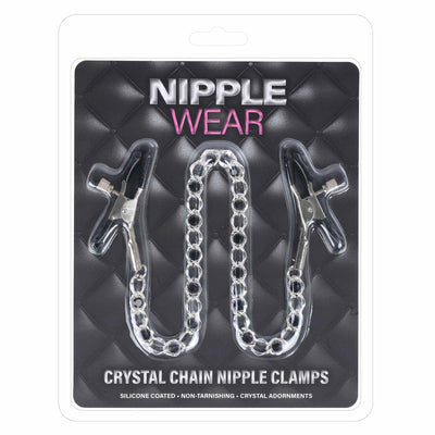 Black Crystal Chain Nipple Clamps by Nipple Wear