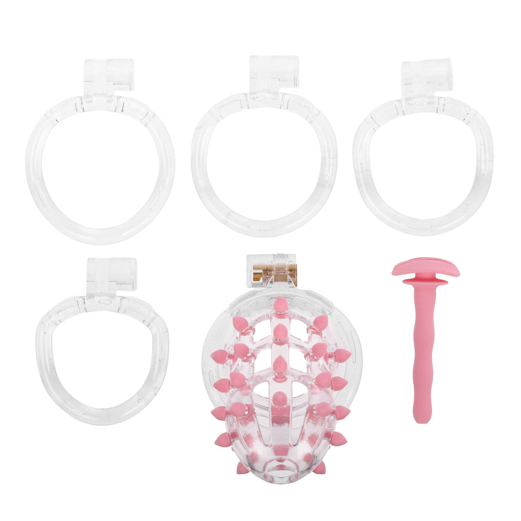 Studly Clear Sissy Chastity Cage with Plug by Fetish Pleasure Play