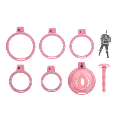 Pink Pussy Sissy Chastity Case with Plug by Fetish Pleasure Play