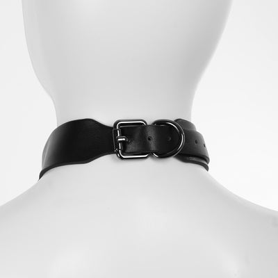 Soft PU Leather Body Harness in Black with Gunmetal Chains by Fetish Pleasure Play - One Size