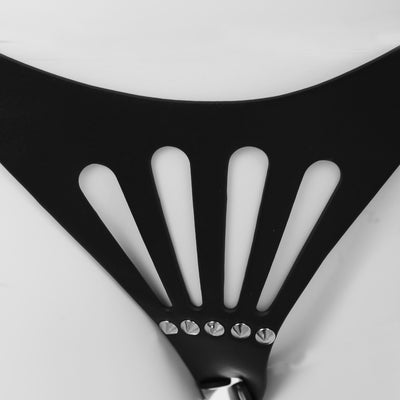 Black Vegan Leather 2 Piece Body Harness by Fetish Pleasure Play - One Size