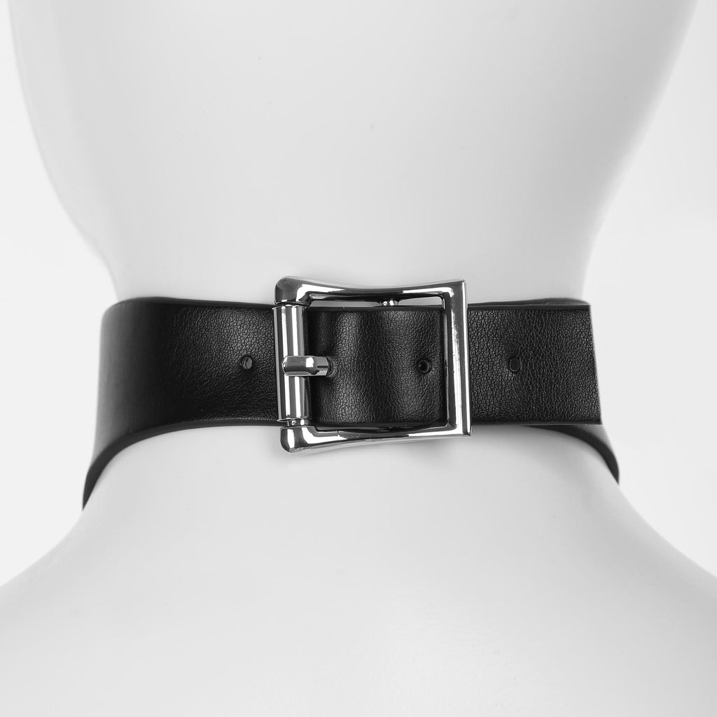 Black Vegan Leather 2 Piece Body Harness by Fetish Pleasure Play - One Size