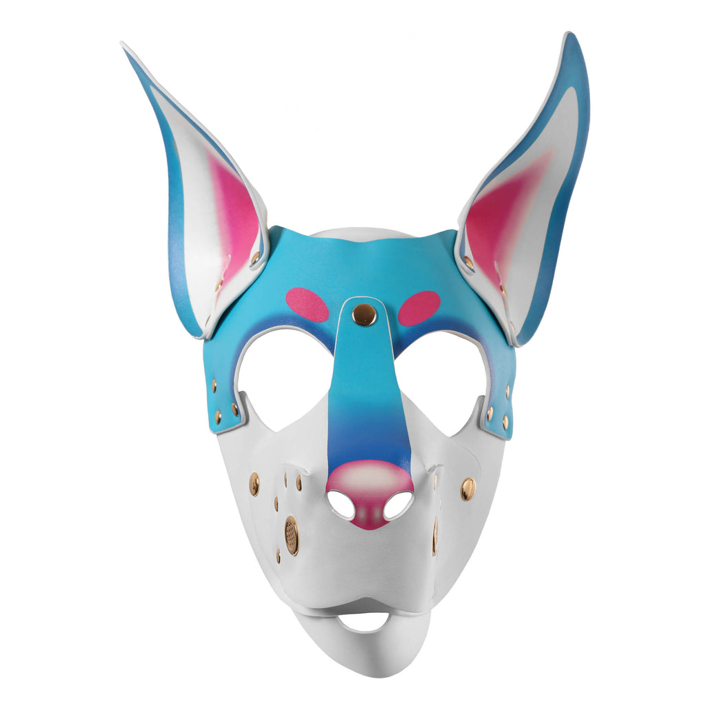 Pup Hood Dog Mask in White & Blue by Fetish Pleasure Play