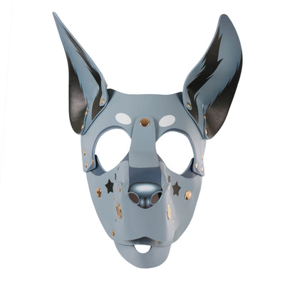 Gray pup hood mask on a white background