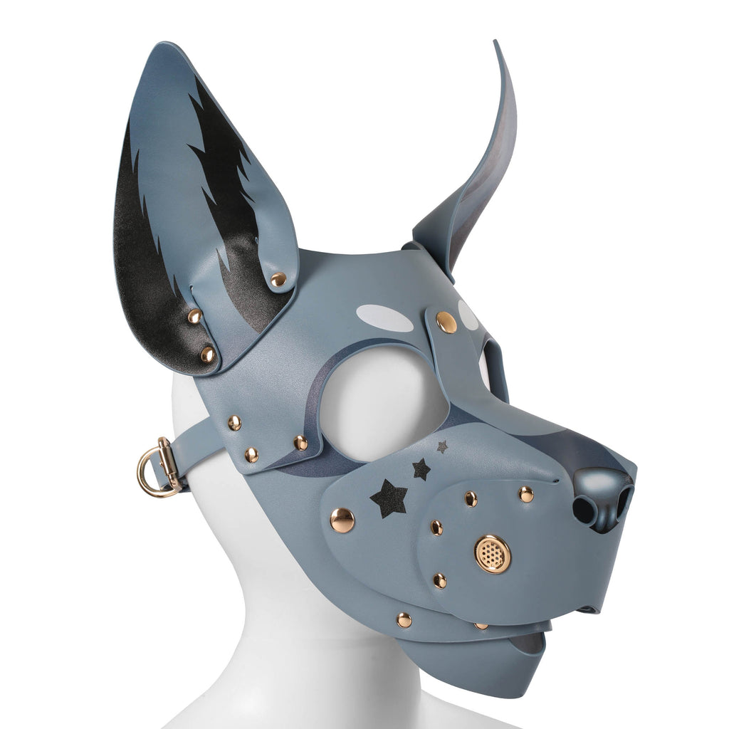 Pup Hood Dog Mask in Blue/Gray by Fetish Pleasure Play