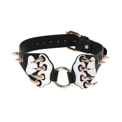 White Claw Spiked Vegan Leather Collar by Fetish Pleasure Play