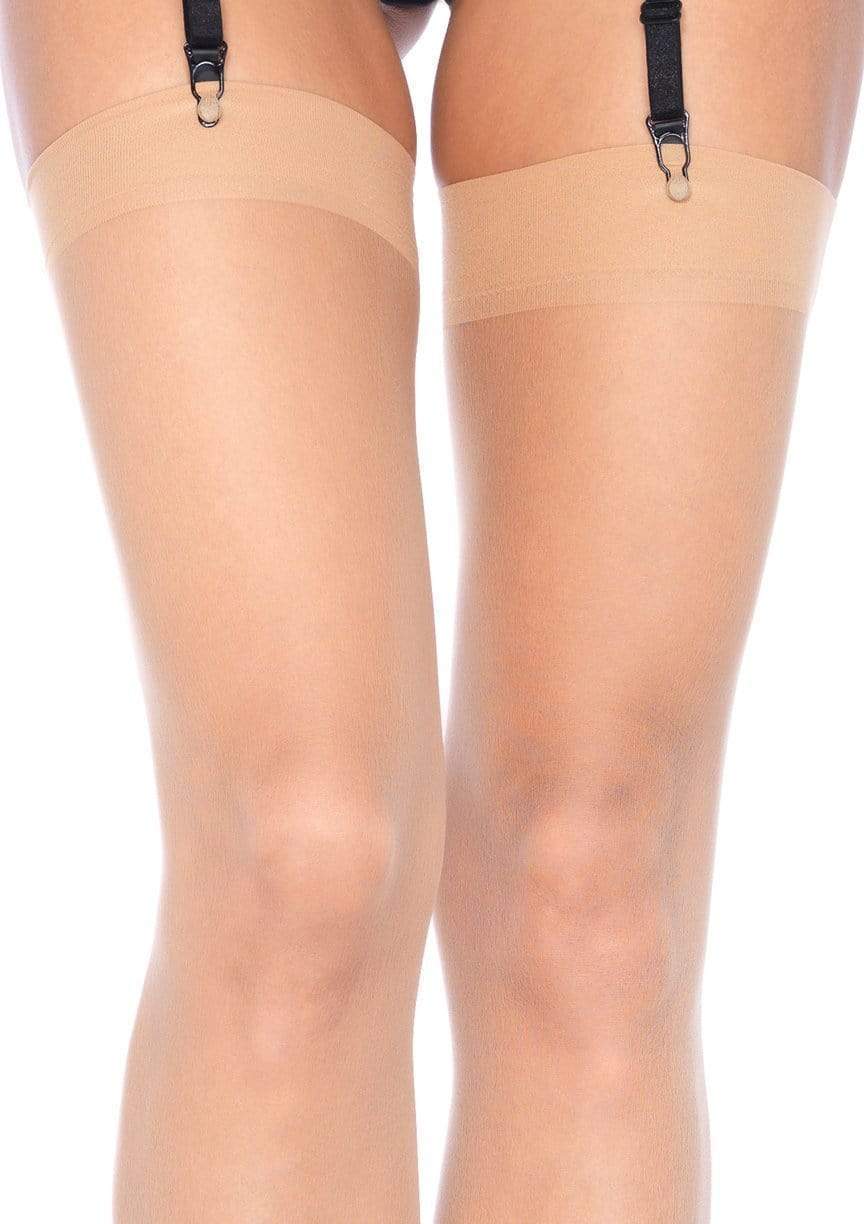 Dex Sheer Thigh High Stockings, Beige, One Size
