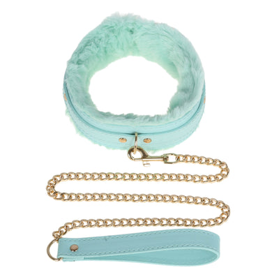 Tiffany Blue Fluffy Collar & Leash by Fetish Pleasure Play