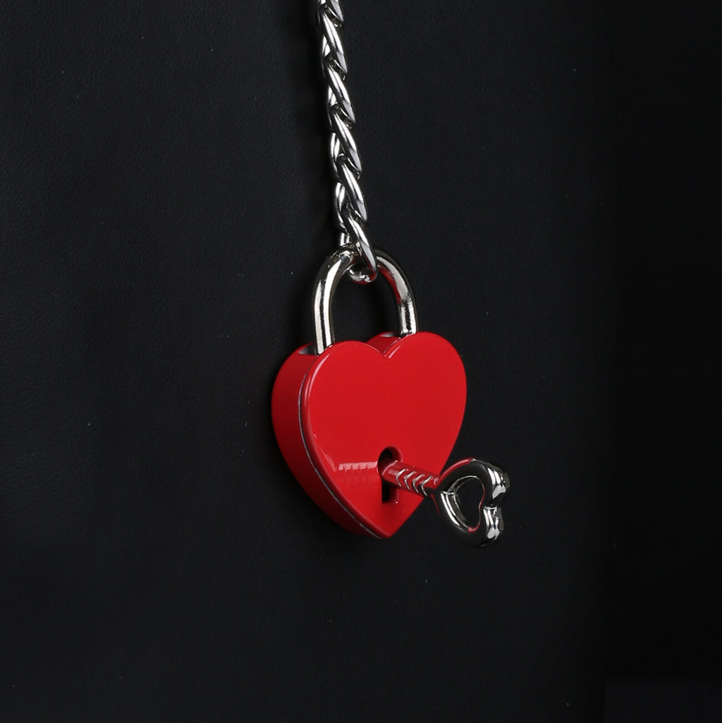 Red Heart Lock Silver 24