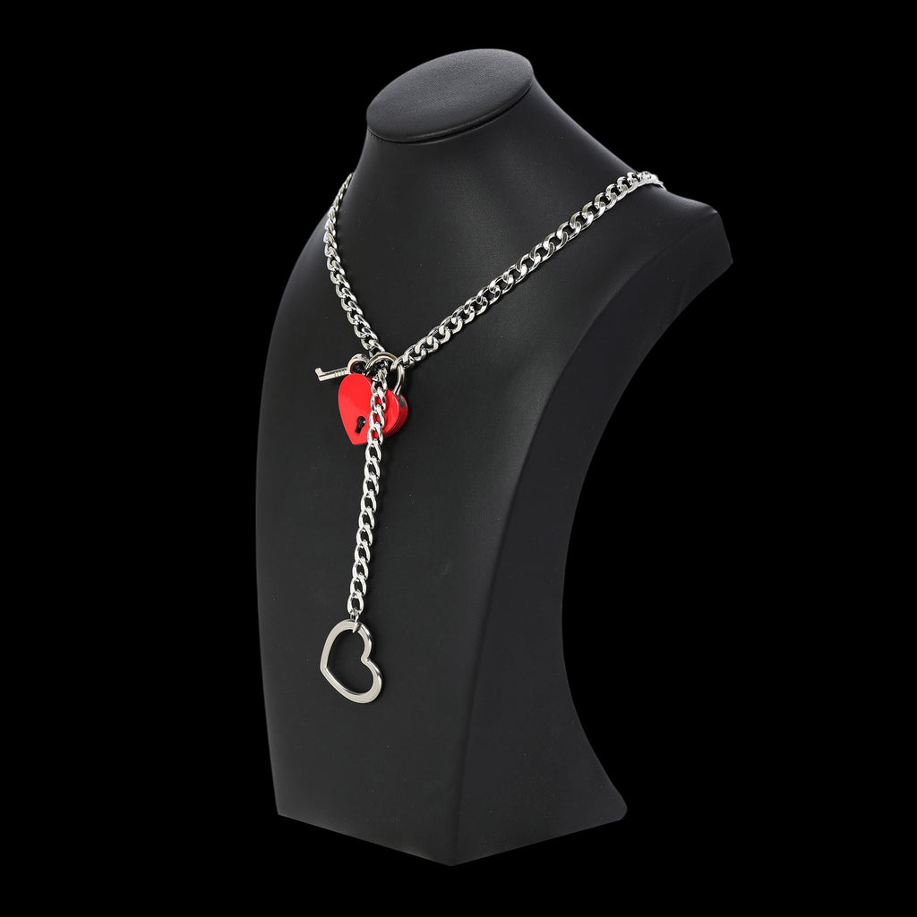 Red Heart Lock Silver 24