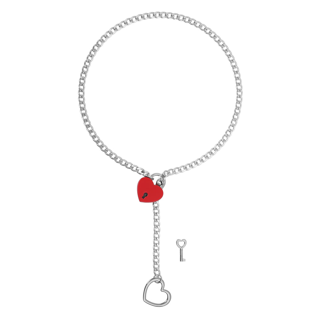 Red Heart Lock Silver 24