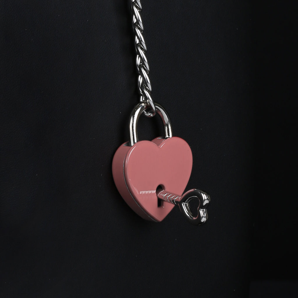 Pink Heart Lock Silver 24